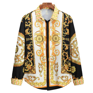 Luxury Royal Casual Long Sleeve Print Shirt