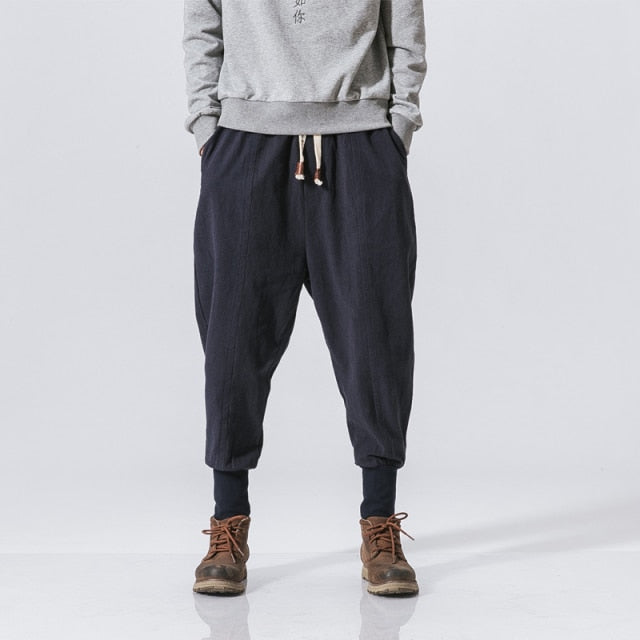 Casual Streetwear Cotton Linen Harem Pants