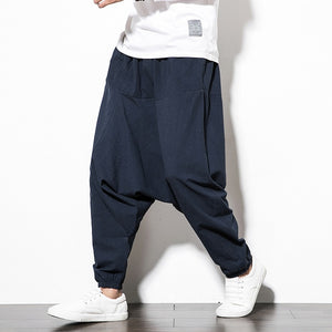 Casual Streetwear Cotton Linen Harem Pants