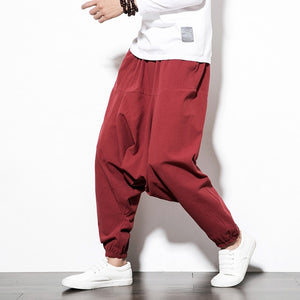 Casual Streetwear Cotton Linen Harem Pants