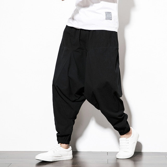 Casual Streetwear Cotton Linen Harem Pants