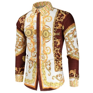 Luxury Royal Casual Long Sleeve Print Shirt