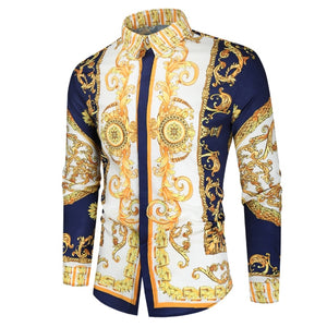 Luxury Royal Casual Long Sleeve Print Shirt