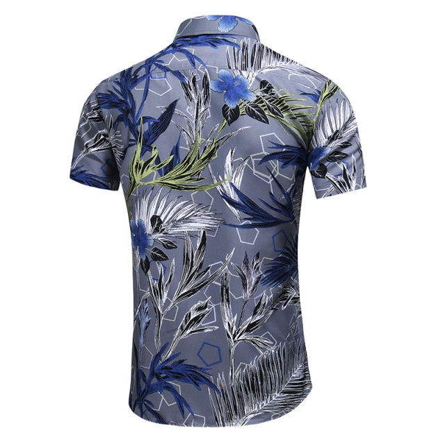 Casual Hawaiian Print Beach Floral Summer Shirt