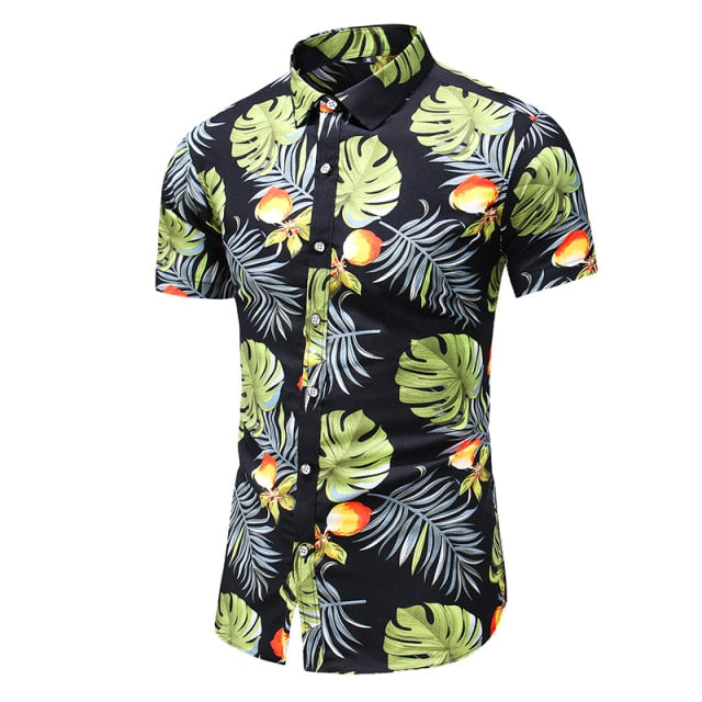 Casual Hawaiian Print Beach Floral Summer Shirt