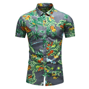 Casual Hawaiian Print Beach Floral Summer Shirt