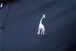 Summer Casual Design Giraffe Embroidery Polo Shirt