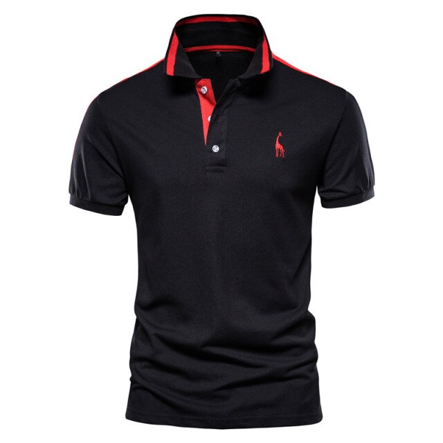 Summer Casual Design Giraffe Embroidery Polo Shirt