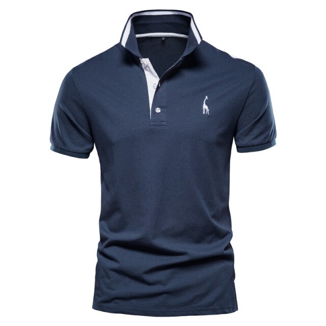 Summer Casual Design Giraffe Embroidery Polo Shirt