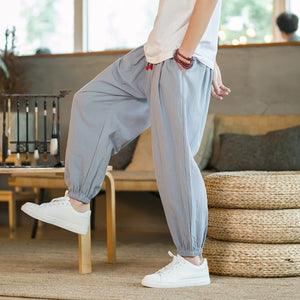 Casual Streetwear Cotton Linen Harem Pants