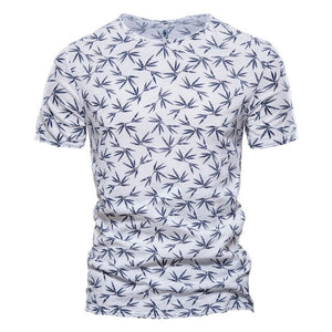 Summer Leaf Printed O-Neck Short-Sleeved T-Shirt