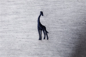 Casual Solid Giraffe Embroidery Polo Shirt