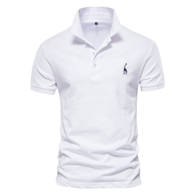 Casual Solid Giraffe Embroidery Polo Shirt