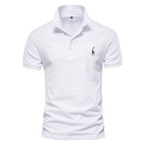 Casual Solid Giraffe Embroidery Polo Shirt