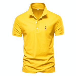 Casual Solid Giraffe Embroidery Polo Shirt