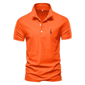 Casual Solid Giraffe Embroidery Polo Shirt