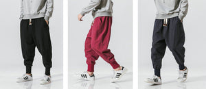 Casual Streetwear Cotton Linen Harem Pants