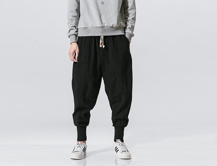 Casual Streetwear Cotton Linen Harem Pants