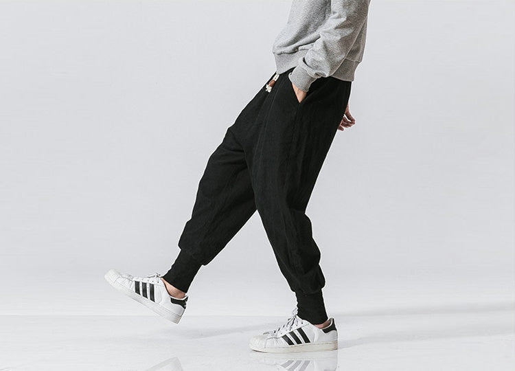 Casual Streetwear Cotton Linen Harem Pants