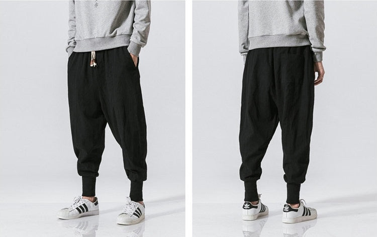 Casual Streetwear Cotton Linen Harem Pants