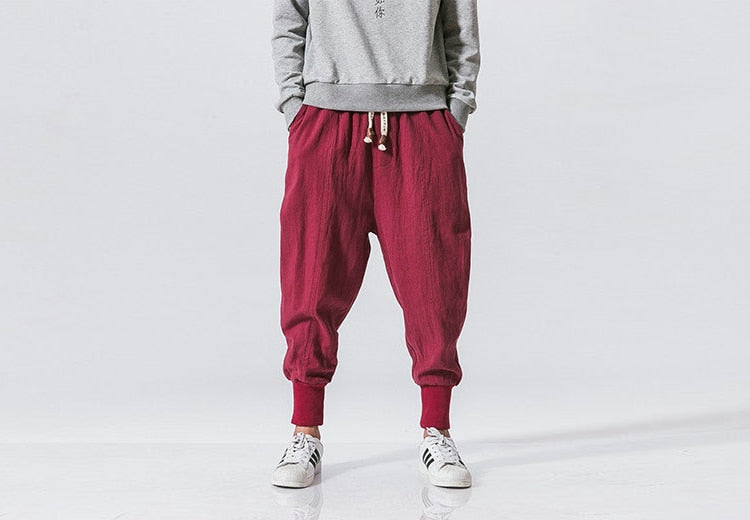 Casual Streetwear Cotton Linen Harem Pants