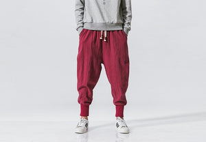 Casual Streetwear Cotton Linen Harem Pants