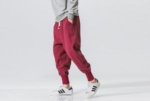 Casual Streetwear Cotton Linen Harem Pants