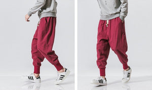 Casual Streetwear Cotton Linen Harem Pants