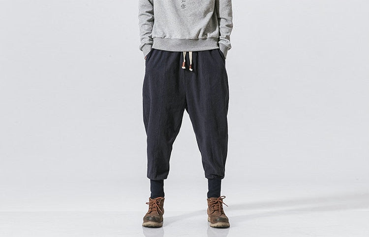 Casual Streetwear Cotton Linen Harem Pants