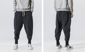 Casual Streetwear Cotton Linen Harem Pants