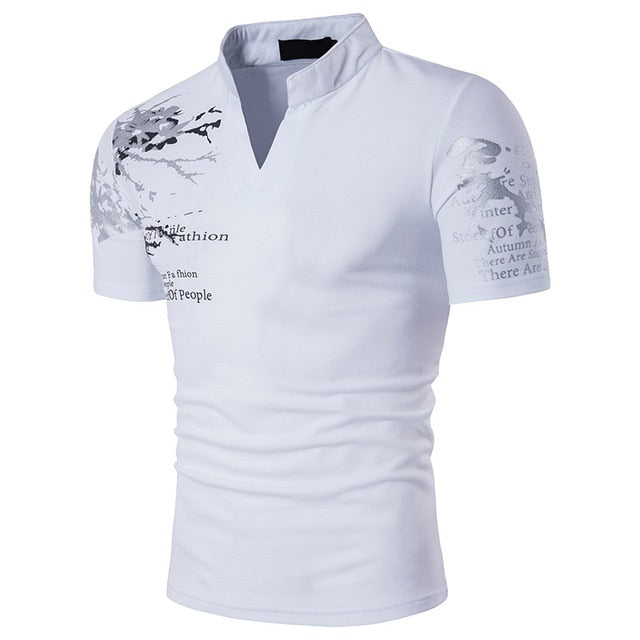 Summer Fashion Short Sleeve Stand Collar T-Shirt