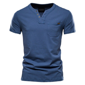 Summer Quality Solid Color Design V-Neck T-Shirt