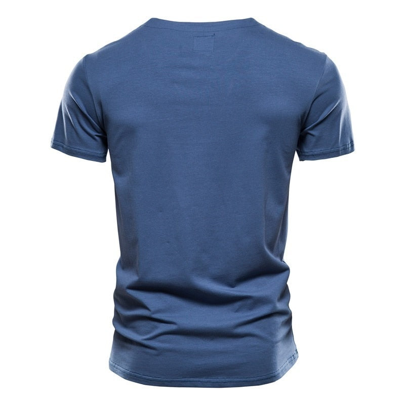 Summer Quality Solid Color Design V-Neck T-Shirt