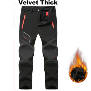 Winter Warm Waterproof Breathable Fleece Outdoor Pants