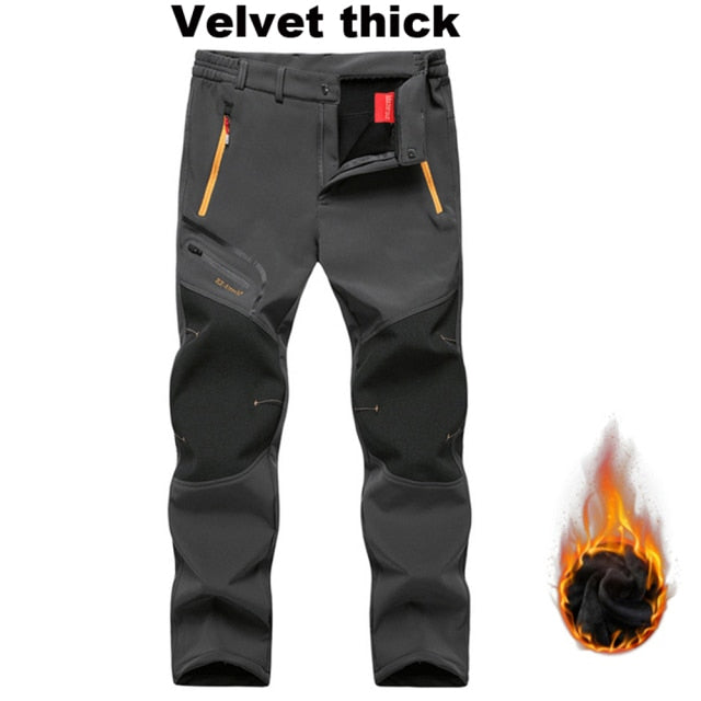 Winter Warm Waterproof Breathable Fleece Outdoor Pants