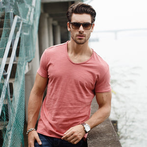 Fashion Summer Quality Slim Design V-Neck T-Shirt