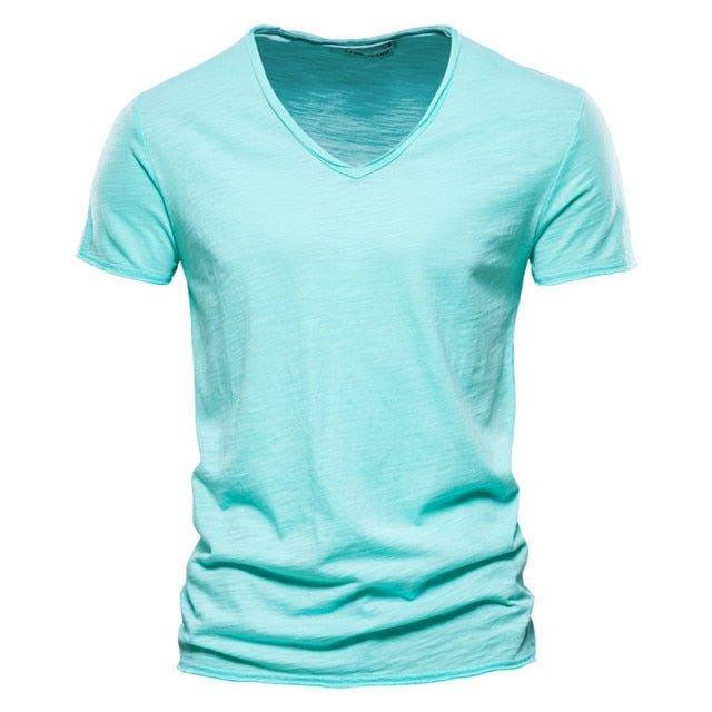 Fashion Summer Quality Slim Design V-Neck T-Shirt