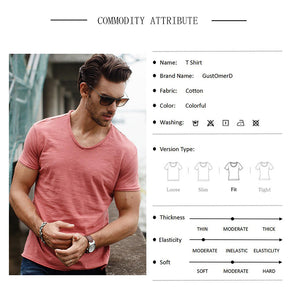 Fashion Summer Quality Slim Design V-Neck T-Shirt