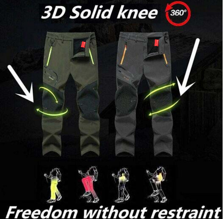 Winter Warm Waterproof Breathable Fleece Outdoor Pants