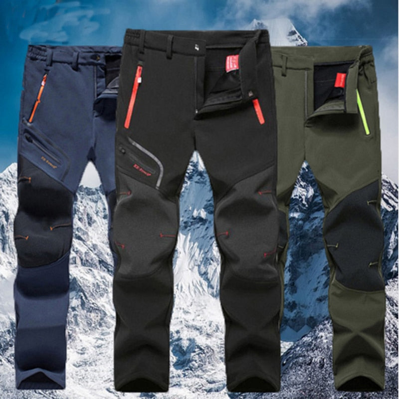 Winter Warm Waterproof Breathable Fleece Outdoor Pants